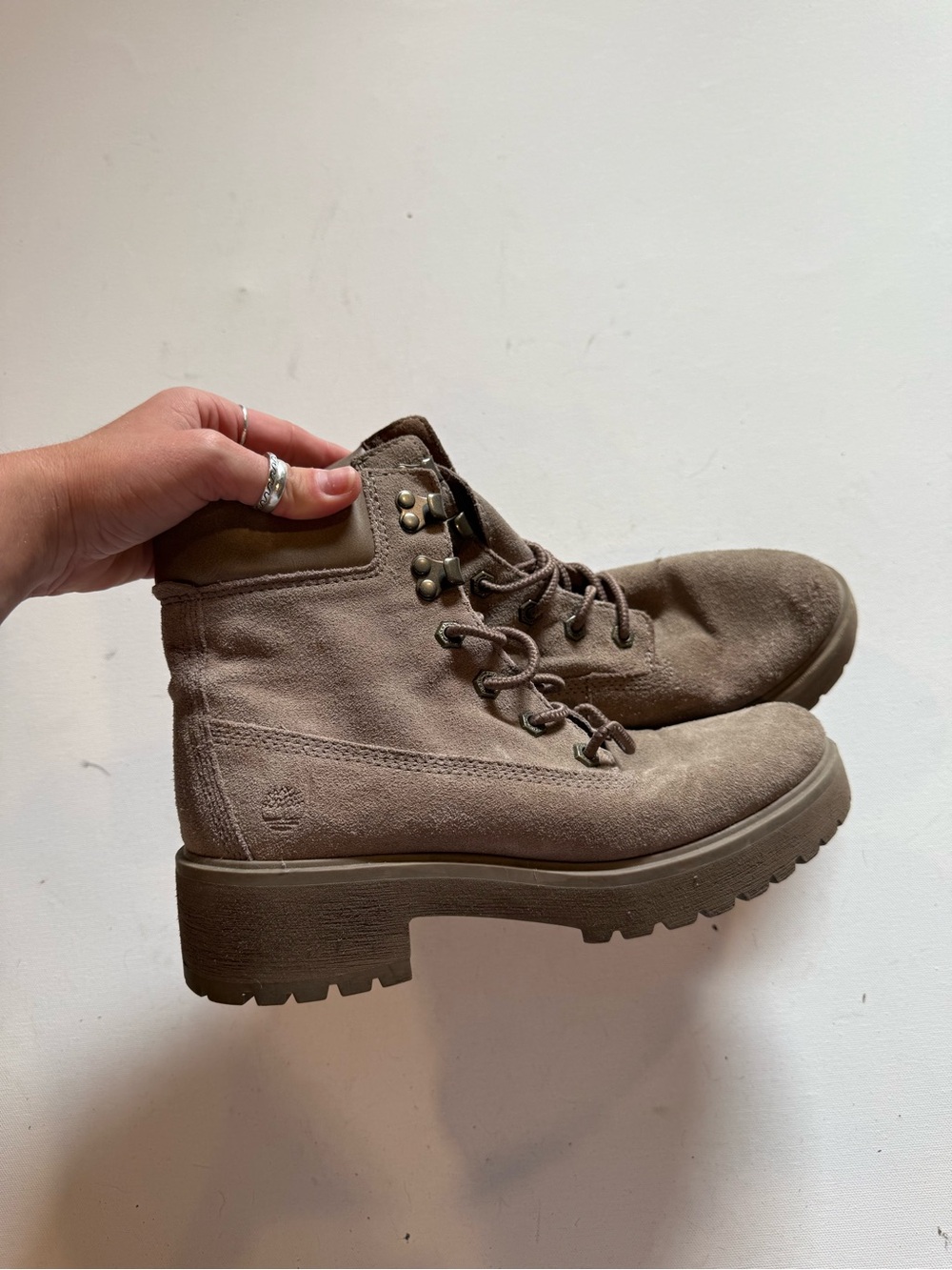 Timberland Women's Taupe Suede Lace-Up Hiking Boots